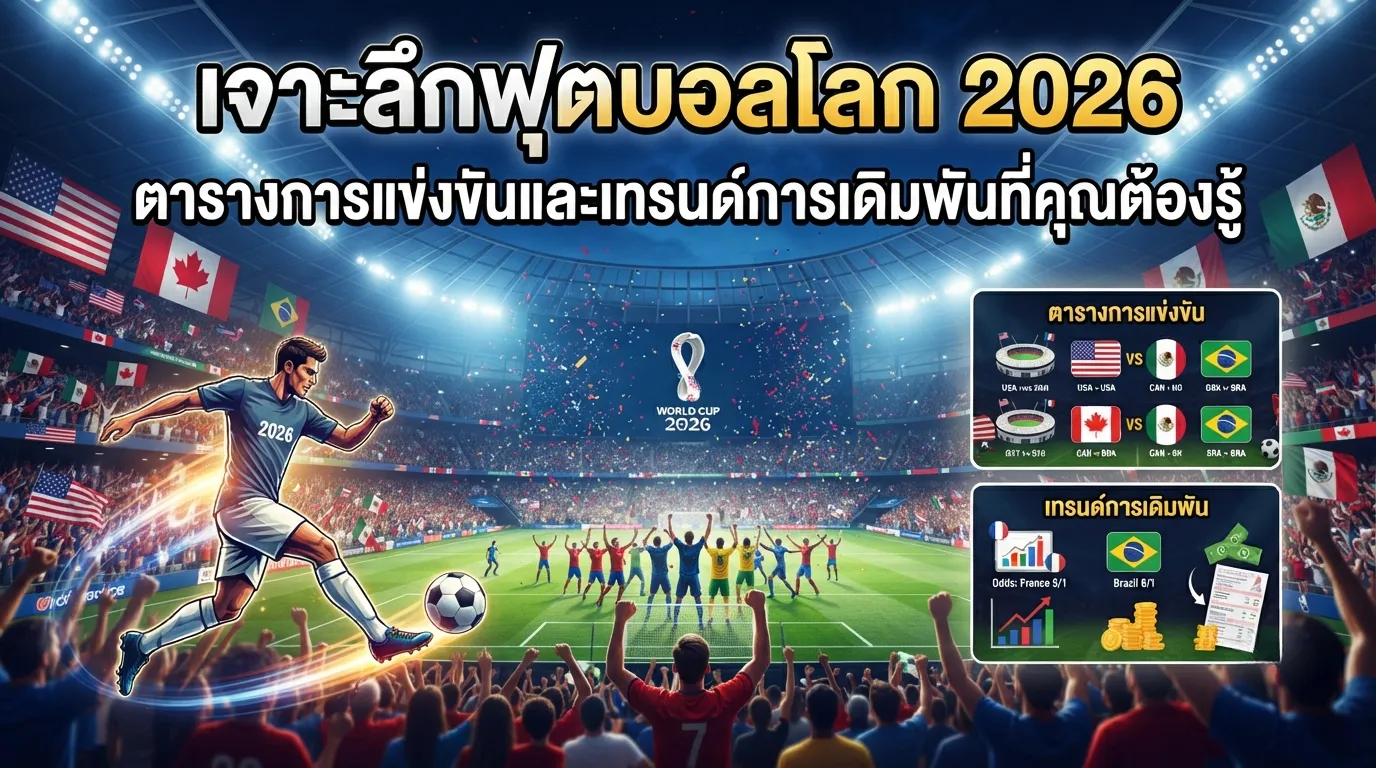 เจาะลึกฟุตบอลโลก 2026: ตารางการแข่งขันและเทรนด์การเดิมพันที่คุณต้องรู้